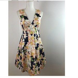 J.CREW Multicolor Cove Floral V-neck Dress